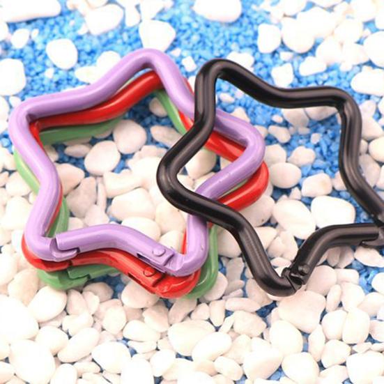 10Pcs Multicolor Pentagram Star Carabiner Buckle Aluminum Alloy Carabiner Hook Clips DIY Accessories for Keychain Buckle for Camping Hiking