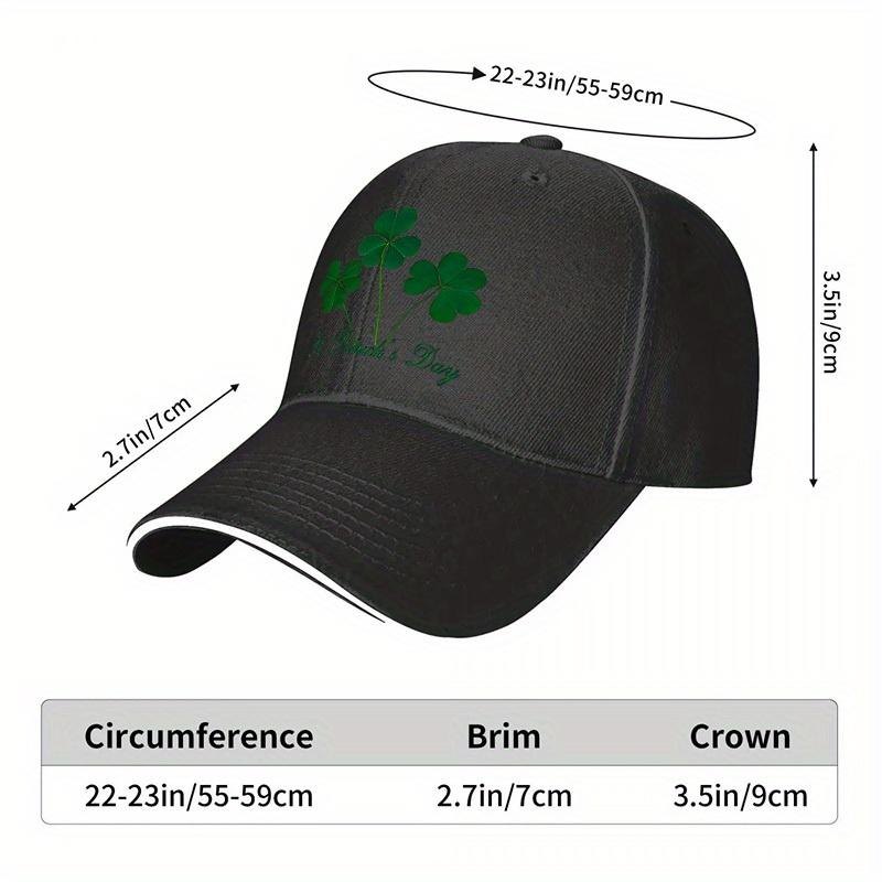 St Patricks Day Clover Baseball Cap Adjustable Polyester Casual Outdoor Visor Hat for Adults