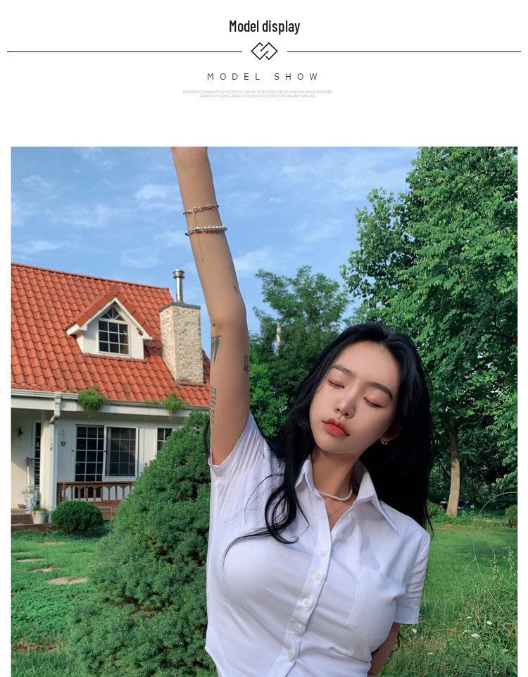 Pure Desire Slim Fit White Shirt: Sexy, Waist-Cinched, Short Summer Top for Women 2025