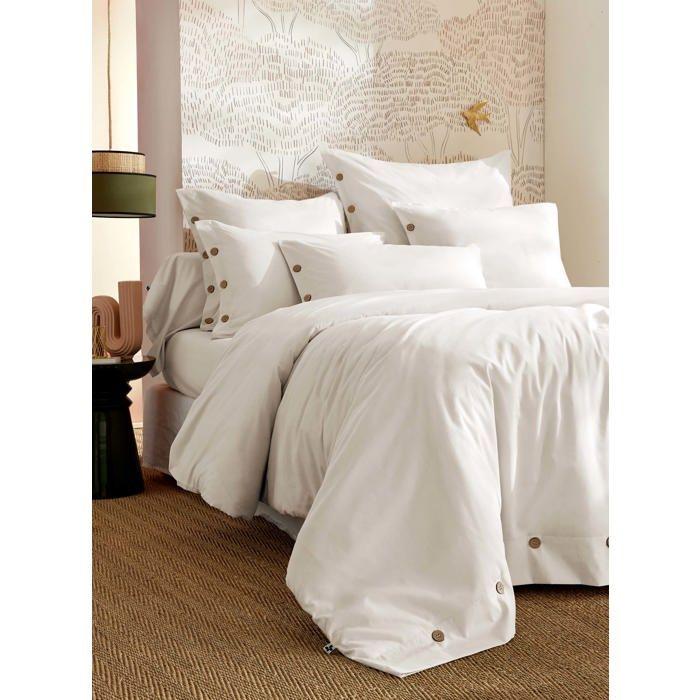 Housse de couette en percale 240 x 260 cm blanc chantilly Perrine
