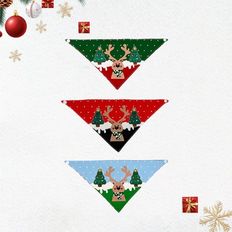 Pet Christmas Dog Cartoon Cute Scarf Towel for Small, Medium and Large Dogs with Fur Holiday Decoration