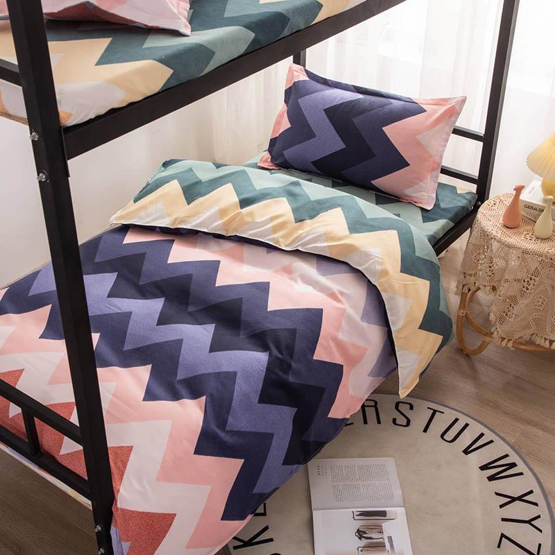 Three-piece Cotton Bed Linen Quilt Cover Pillowcase Bed Sheet Single Bed Set