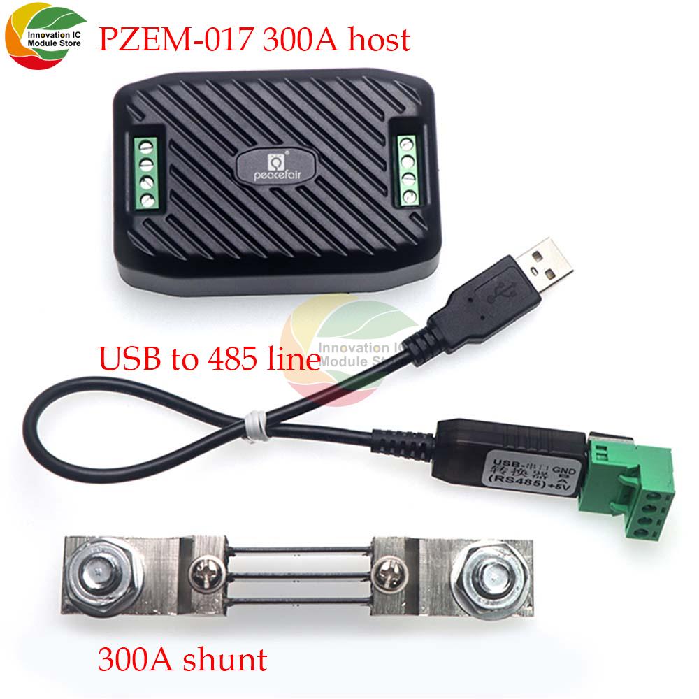Peacefair Newest PZEM-017 DC 0-300V Voltmeter Ammeter RS485 Modbus Voltage Current Power Energy Meter Electric Watt Meter