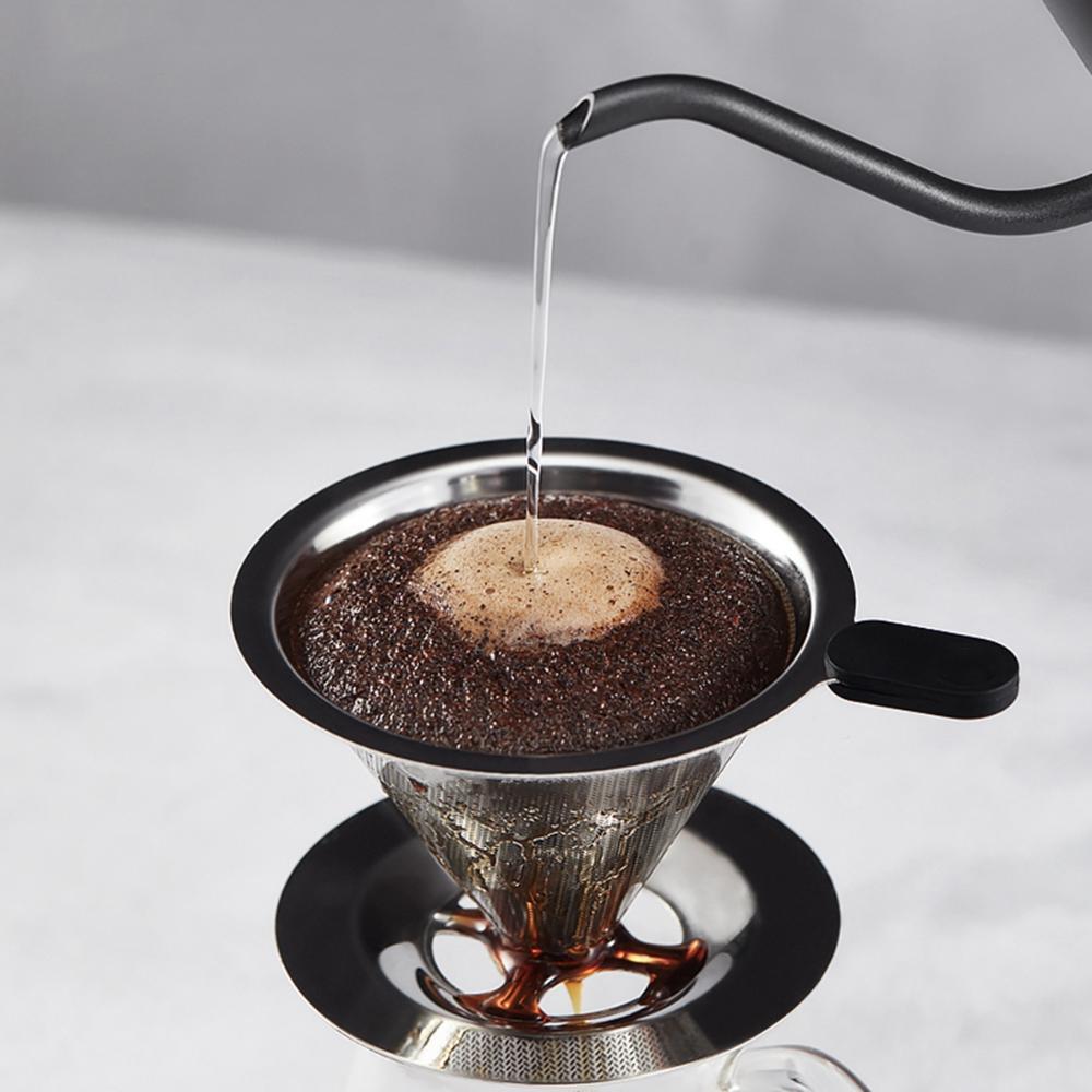 Holder Reusable Stainless Steel Drip Tools Coffee Filter Pour Over Coffee Dripper Cone Strainer