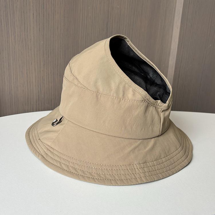 New simple sunscreen hat women's summer half-empty top big brim sunshade cloth hat ponytail sports sun hat tide