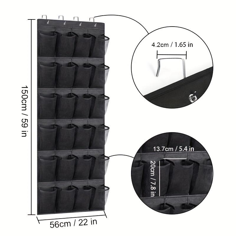 24 Pocket Over Door Shoe Cabinet Large Mesh Pockets Sturdy Hanging Wardrobe Rack Space Saving Home Storage Solution
