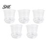 Indoor Garden Flower Planters Clear Plastic Orchid Pot with Saucer, Plant Ventilated Pots for Succulents Drainage Holes, Rose, Phalaenopsis, Seedings