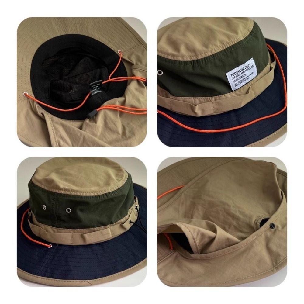 Fashion Wide Brim Bucket Hat Sun Protection Quick-dry Mountain Climbing Cap Breathable Panama Cap Hiking