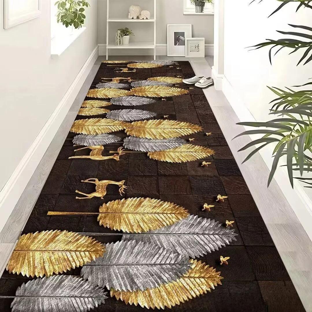 

Современные роскошные длинные ковры для коридора, украшения дома, нескользящие полоски, ковры для гостиных в дверных проемах отелей, моющиеся коврики для дверей W200xL100cm