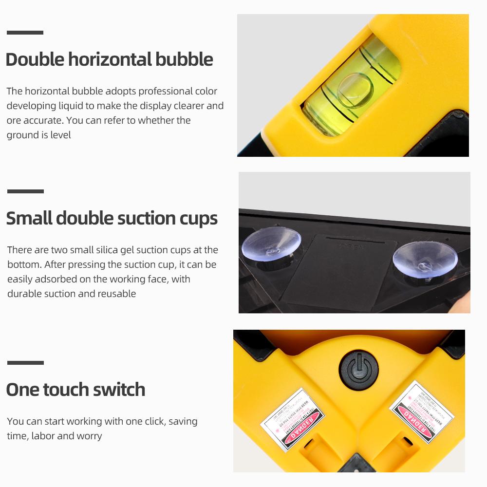 90° Infrared Laser Level Vertical Horizontal Line Projection Square Floor Tiling Level Laser Accurate Measurement Tool