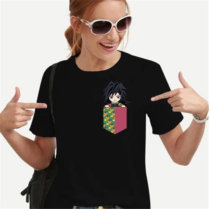 Maglietta con Stampa Taschino Personaggi Anime Cartone Animato Donna Adolescenti Magliette Abbigliamento Unisex Vintage Streetwear Stile Quotidiano Moda Streetwear
