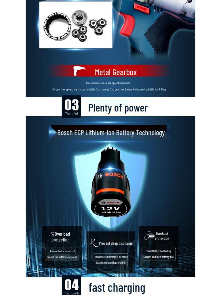 Bosch 12V Rechargeable Hand Drill & Electric Screwdriver GSR120-LI