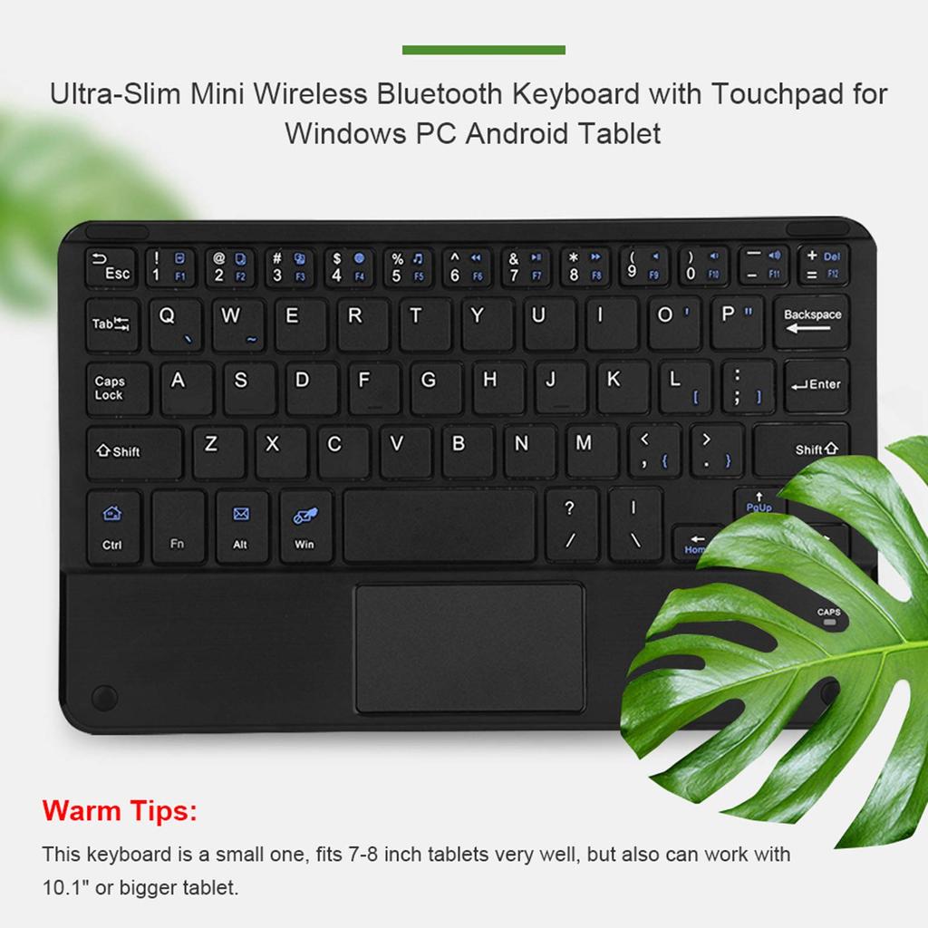 Wireless Tablet Keyboard with Touchpad, Ultra-Slim Mini Tablet Bluetooth Keyboard for Windows PC, Android Tablet