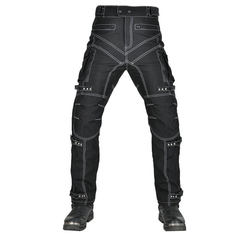 Mens All-Season Motorcycle Riding Pants With Integrated Armor Waterproof Stretch Waistband Protective Gear