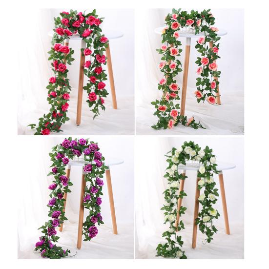 2 Pcs Rose Garlands Artificial Rose Vines Faux Flower Garlands