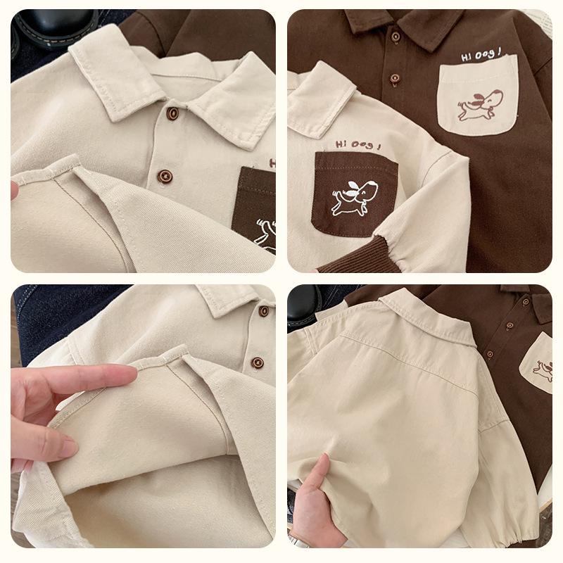 Boys' Autumn 2025 Fashionable Outing Baby Shirt Set for Spring/Autumn Season