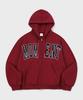 Slow Record House Moment Zip-Up Hoodie_Burgundy