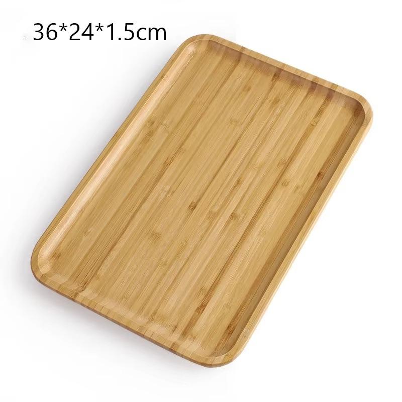 Bamboo Tray 1PC Dried Fruits Fruit Dessert Sushi Hotpot Compartment Container Coffee Table Snacks Rectangle Divided Tray