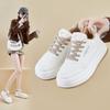 2025 Winter Plush White Shoes New Korean Edition Ins Female Students Thick Bottom Sports Board Shoes Casual Shoes