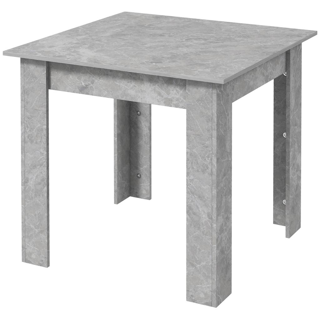 Square Dining Table, Modern Small Dining Table with Faux Cement Effect, Space Saving, Non-slip Foot Pads, Cement Grey
