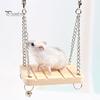 Wooden Hanging Swing Hammock Hamster Squirrel Parrot Pet Chain with Bell Toy