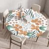 Round Table Cover Protector Elastic –Floral Print Fitted Tablecloth Waterproof,Elastic Edge Round Table Cloth for Dining Kitchen