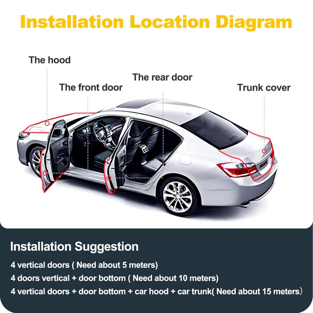 Door Edge Car Door No Adhesive Car Rubber Car Trim Door Protector Seal for ATV Protector, Protector, Required, Accessory, U-Shaped Sedan, Truck, SUV,
