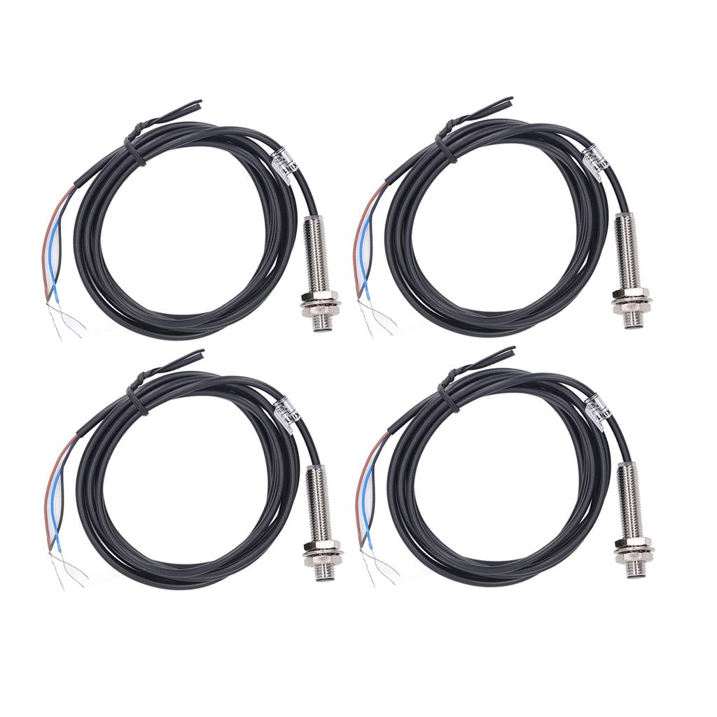 4 Set Proximity Switch 8mm Dia Inductive Proximity Sensor Switch PNP DC 3 Wire NC Contact 6‑36VDC 1mm Measure Range