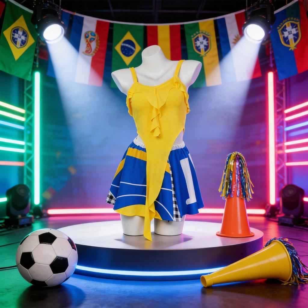 Shakira Global Football Cup Costume For Soccer Cheerleading And Performance Activities