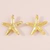 Personality Starfish Pendant Necklace Earrings Metal Texture Beach Style Elegant Clavicle Chain Trendy Female Jewelry