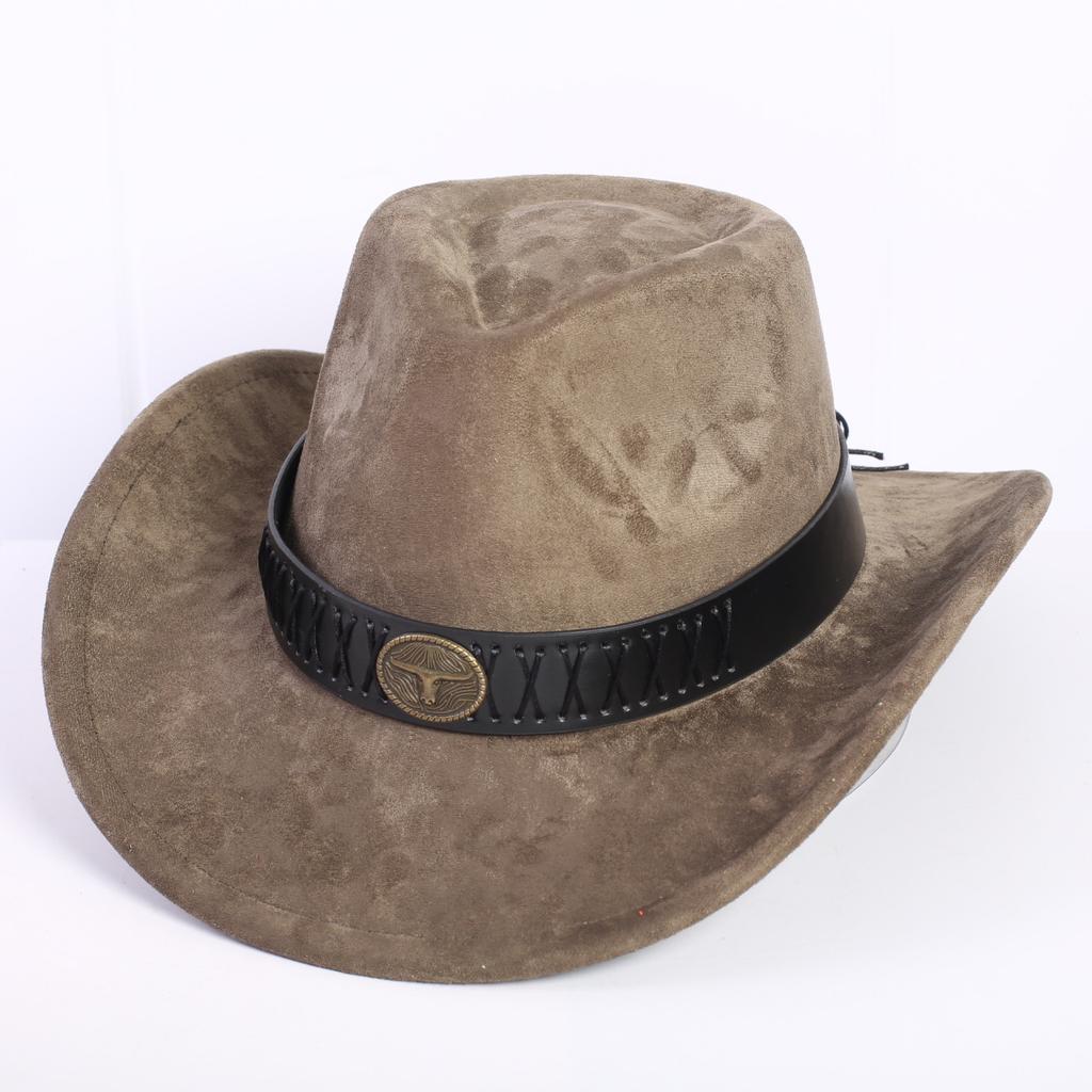 Popular European and American Classic Suede Western Cowboy Hat Men's and Women's Fashion LO Style Peach Heart Cowboy Hat