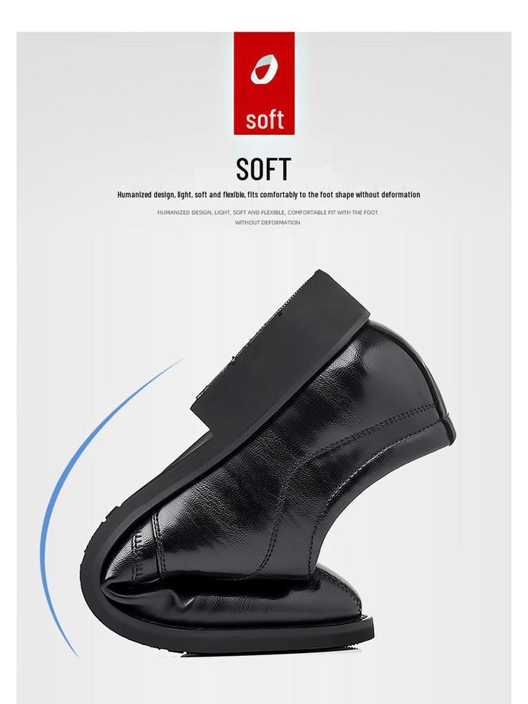 2025 Spring Men's Versatile Leather Slip-ons: Trendy Business & Casual Shoes
