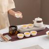 Tragbares Kung Fu Reise-Teeset Speckjade Porzellan High-End Business Teekanne Teetasse Geschenke Leichter Luxus Ein Kännchen Sechs Tassen