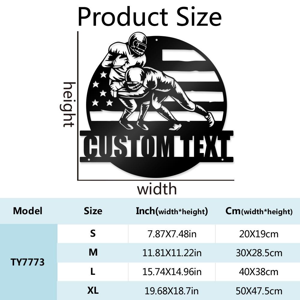 Tin Sign American Flag Metal Wall Art Decorative Plaque Personalized Family Name Indoor Outdoor Living Room Gift