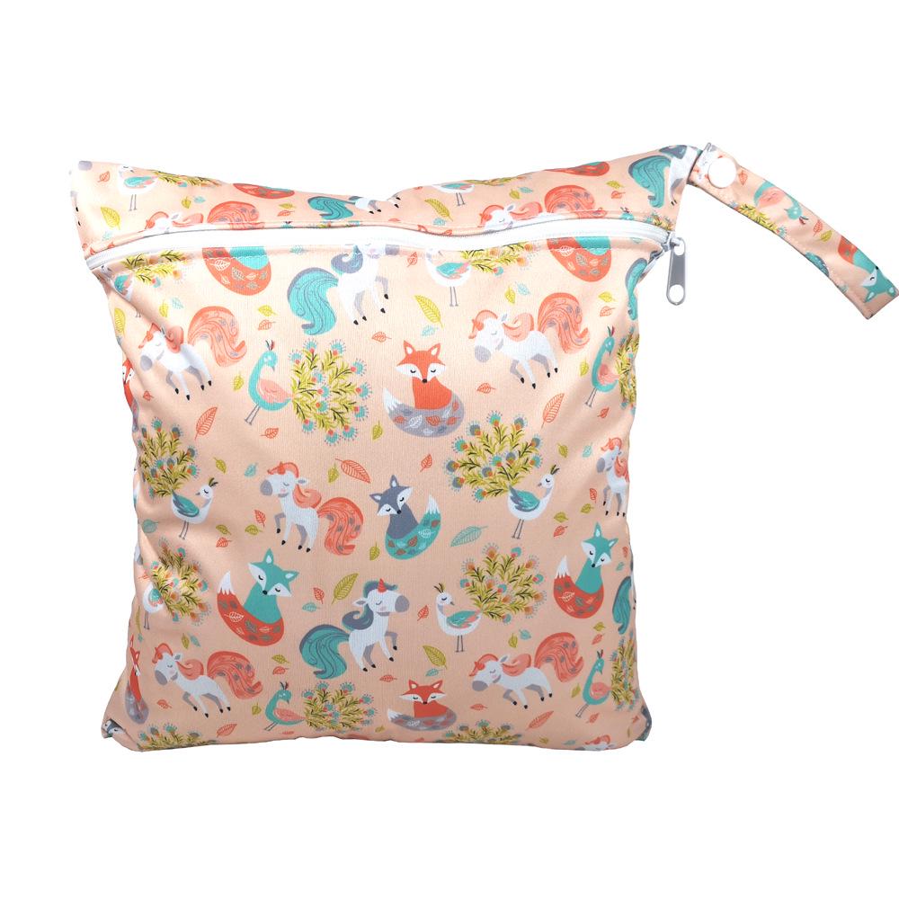 SGS Certified Baby Diaper Bag - Cartoon Pattern, Washable, Wet/Dry Storage