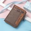 Card Holder Zipper Mens Wallet Pu Leather Wallet Vintage Zipper Coin Purse For Travel Work Shopping
