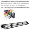 24 Port Mountable Data Patch Panel High Speed CAT6 CAT 6 Network Cable Rack
