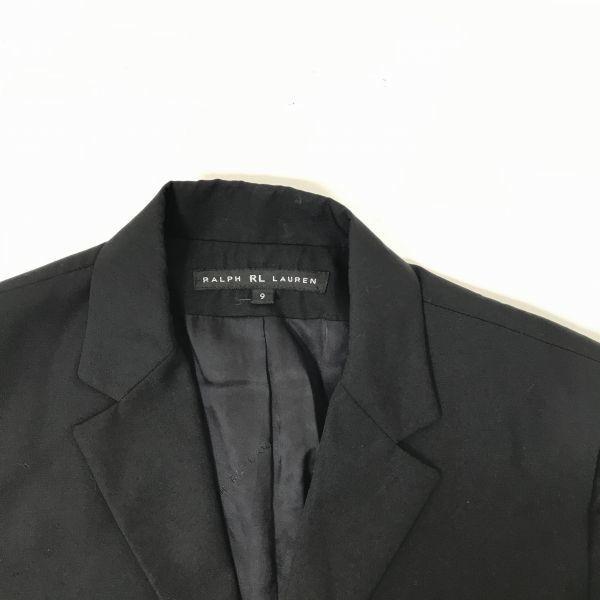 Ralph Lauren /Wool Jacket/9/Women’s M/Black/Single/3 Buttons/Fully Lined/Logo Buttons(USED)