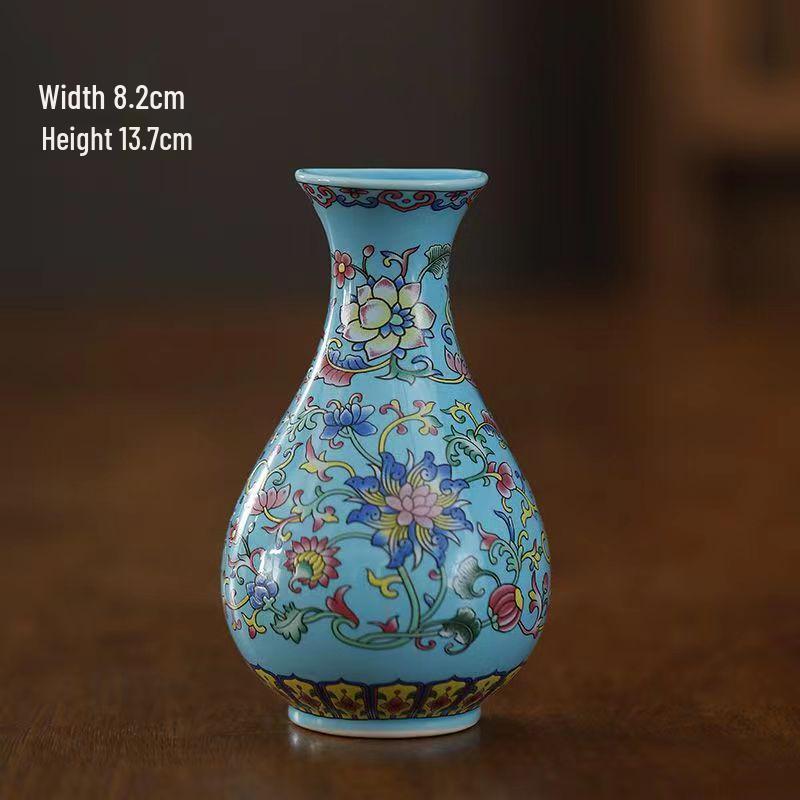 Blue and White Porcelain Chinese Zen Wall Vase - Ceramic Hanging Ornament for Office or Home Decor