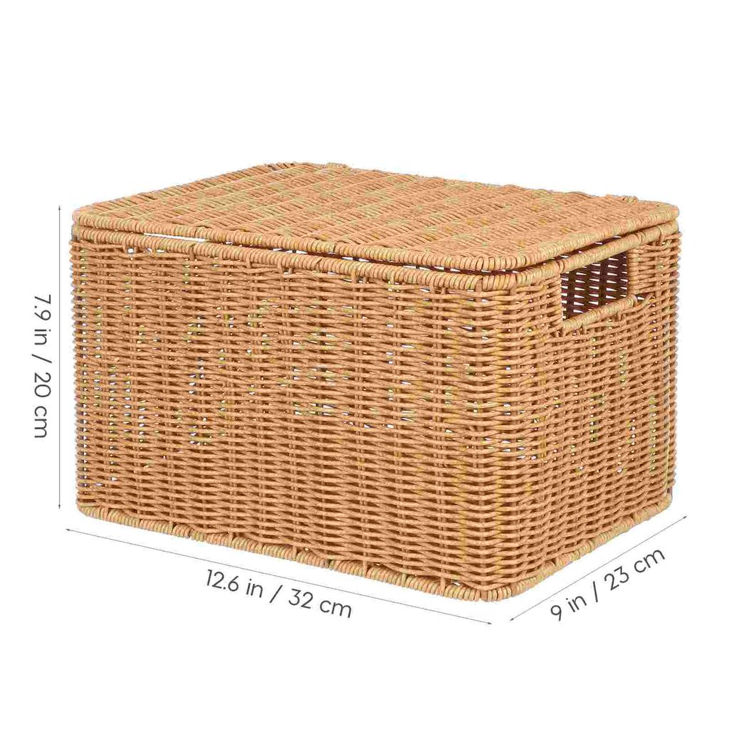 Woven Storage Basket Snack Containers Sundry Receiving Drawer with Lid Clothes Iron Frame Pp Rattan Multi-function Clothing
