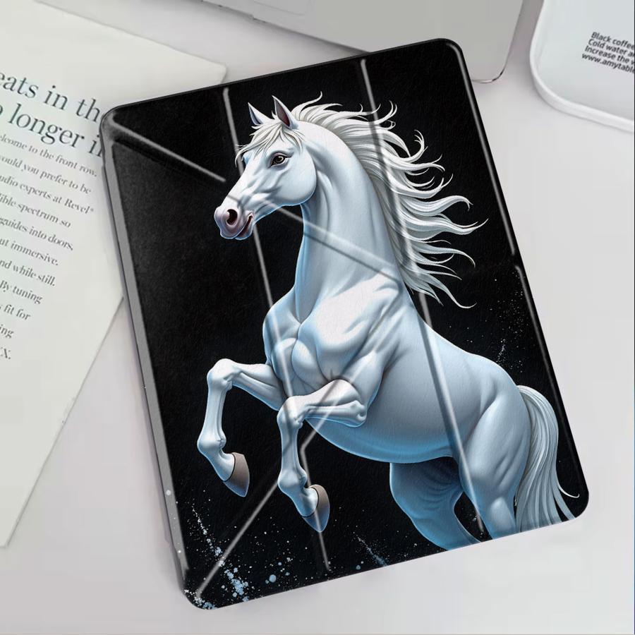 White Horse Rearing In Water Tablet Case For iPad Mini 6 7 Pro 11th 10th 9th 8th 7th 12.9inch Air 4 5 M3 M2 1 2 M4 11inch Pro
