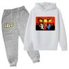 2025 MINISO Winter popular games  4-14 year old children's set Creative printed outdoor sports warm hoodie + sweatpants two-piece brother