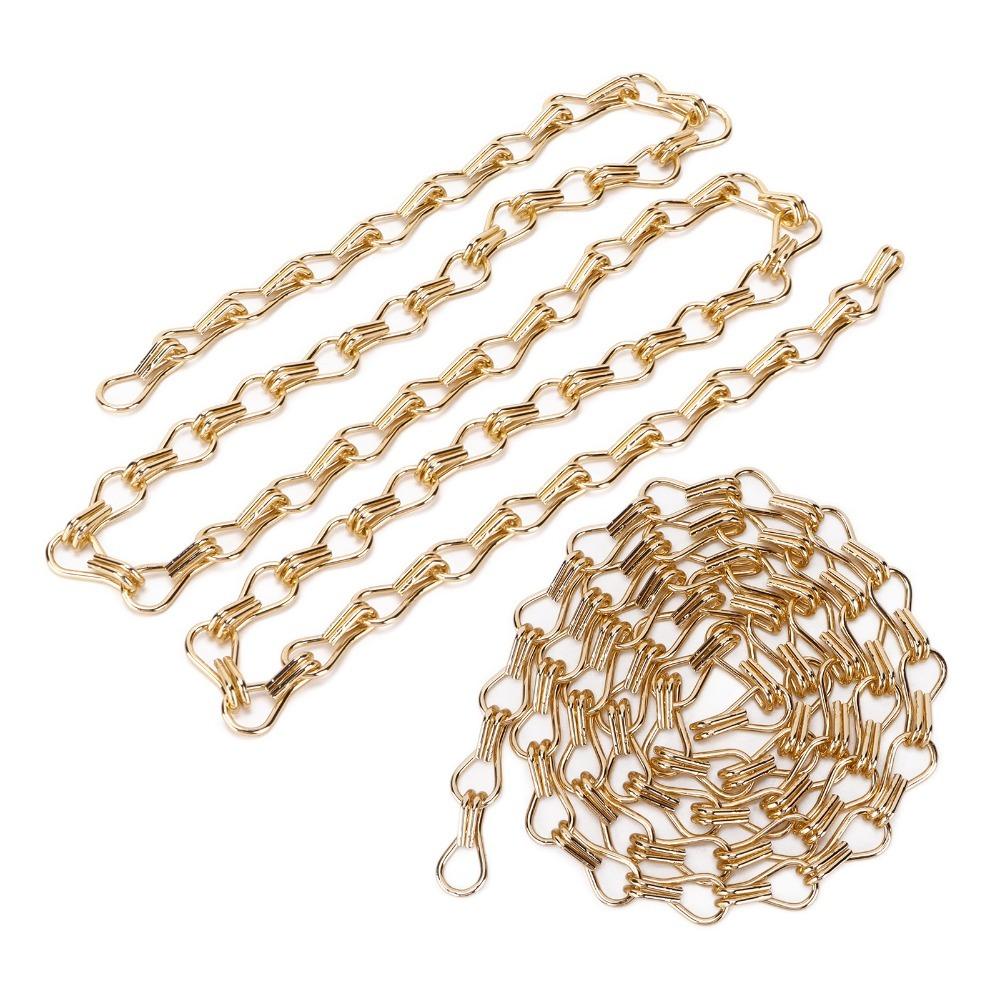 

2pcs Convenient Assembly Hanging Chain Gold Silver Aluminum Chain Double Buckle Black Light Fixture Chain Plant Baskets золотий