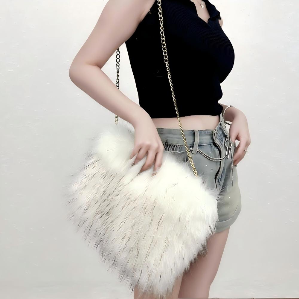 2025 Zima Nové Plyšové Spojkové Kabelky Imitace Mývalí Srsti Dámská Kabelka do Podpaží Evropský Americký Trendy Řetízek Dámské Ramenní Kabelky Dámská Měkká Nadýchaná Kabelka