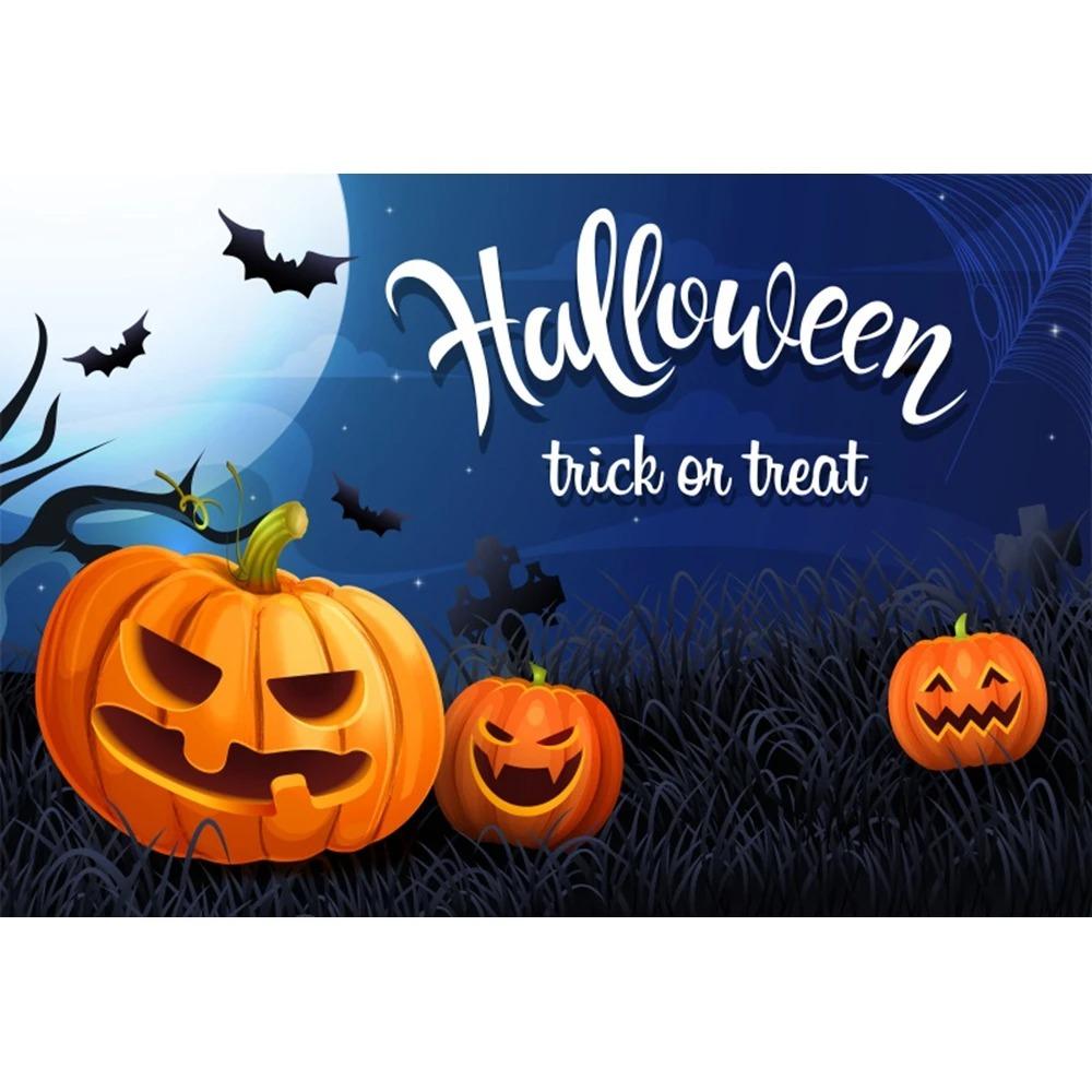 Halloween Photography Background Cloth Ghost Moon Pumpkin Lantern Horror Party Children's Birthday Decoration Hanging Cloth