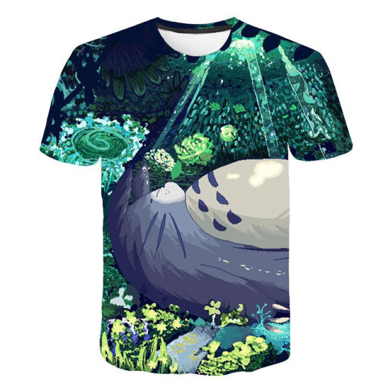 Anime studio ghibli Spirited Away 3D drukowane dzieci T Shirt Totoro Harajuku koszulka z krótkim rękawkiem letnia ulica luźna koszulka
