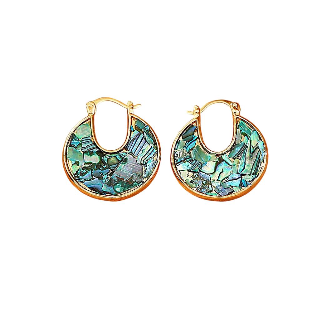 Luxury Natural Abalone Shell Earrings - Sophisticated, Stylish Ear Cuffs for Socialites