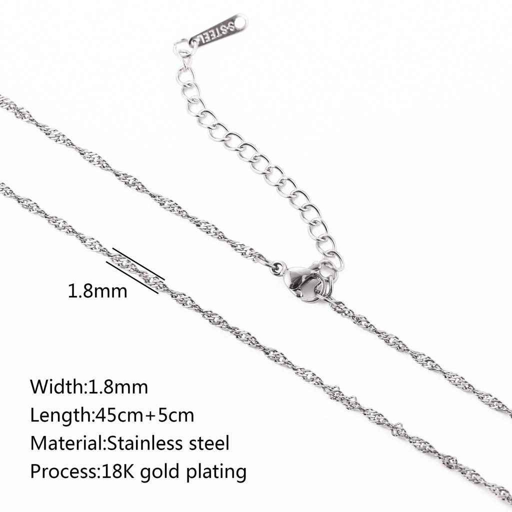 5Pcs/Lot Stainless Steel Bead Rope Link/Cuban/Paperclip Links Snake Chain Necklace Diy Women Jewelry 18K Gold Color Neck Chains