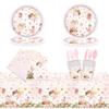 New Flower Fairy Party Decorative Tableware Girl Birthday Disposable Tablecloth Paper Plate Paper Cup Paper Towel Background Cloth