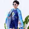 2026 Kids' Quick-Dry Short Sleeve Swimwear: Customizable Cartoon Boys' Sun-Protection Swimsuit